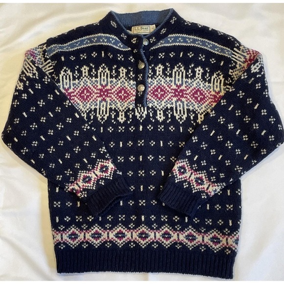 L.L.Bean Sweaters - Vintage Women's LL Bean Fair Isle Wool Sweater S Ski Lodge Gorpcore Made In USA